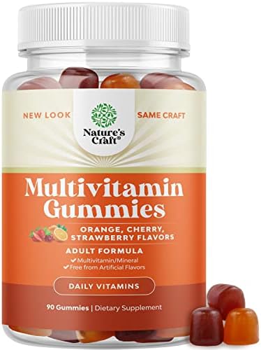 Multivitamin Gummies for Women & Men with the Perfect Blend of Vitamin A C D E B 12 & Zinc Biotin - Gummy Vitamins for Adults to Improve Immunity & Hair Growth - 90 Halal Gluten & Gelatin-Free Gummies