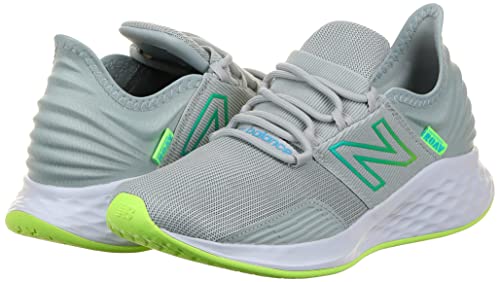 Image of New Balance Kid's Fresh Foam Roav V1 Lace-up Running Shoe, Brighton Grey /Bleached Lime Glo /Summer Aqua, 1 Little Kid