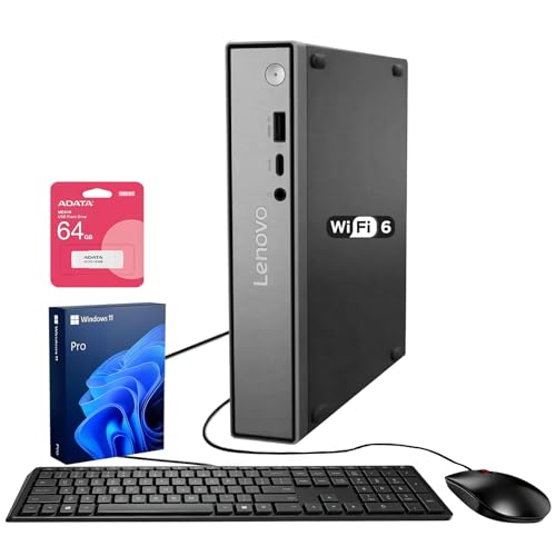 Image of Lenovo ThinkCentre Neo 50q Gen 5 Tiny Business Mini Desktop,13th Gen Intel Core i3-1315U, 8GB DDR5, 512GB SSD, Support 2-Monitor 4K, Wired KB & Mouse, HDMI, Windows 11 Pro, 64GB Flash Drive Bundle
