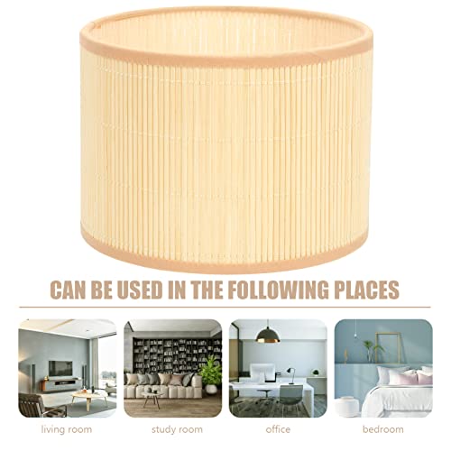 Image of Zerodeko Drum Lamp Shade Elegant Weave Design for Table and Floor Lamps Compatible Decor Accent for Living Room and Bedroom Lighting