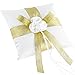EinsSein 1x Coussin de Bague Or Flower 20x20 Grand Ivory alliances allicance Porte Coussins dentella Mariage Decoration décoration Boite Banc Anneau décoration Wedding Ring Box pour Ivy bagues Pillow