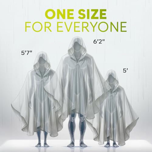 Transparent Disposable Rain Ponchos for Adults – Compact Pack of 4, Convenient Emergency Ponchos with Hood for Hiking and Camping - Image 2