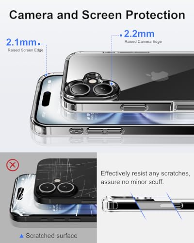 Image of HOOMIL Case for iPhone 16 Plus 6.7-Inch, Non-Yellowing, Drop Protection, Anti-Scratch Transparent Hard Back Phone Cover - Black