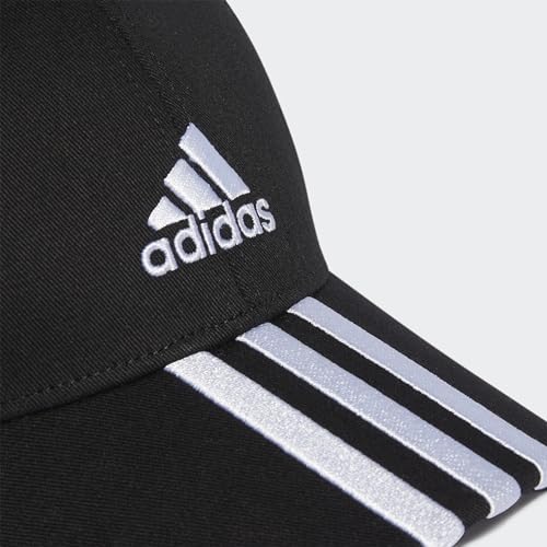 adidas Unisex 3-Stripes Cotton Twill Baseball Cap, Black/White, M – Ansicht 3