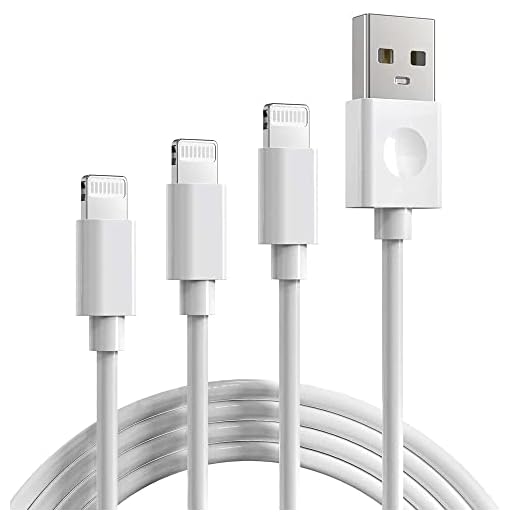 Marchpower iPhone laddningskabel, 3-pack 3/2/1 m [MFi-certifierad] Lightning-sladd USB A snabbladdning kompatibel med iPhone 12 Pro MAX Mini/11 X XS XR 8 Plus 7 Plus 6S Plus 5S SE iPod iPad Pro Touch