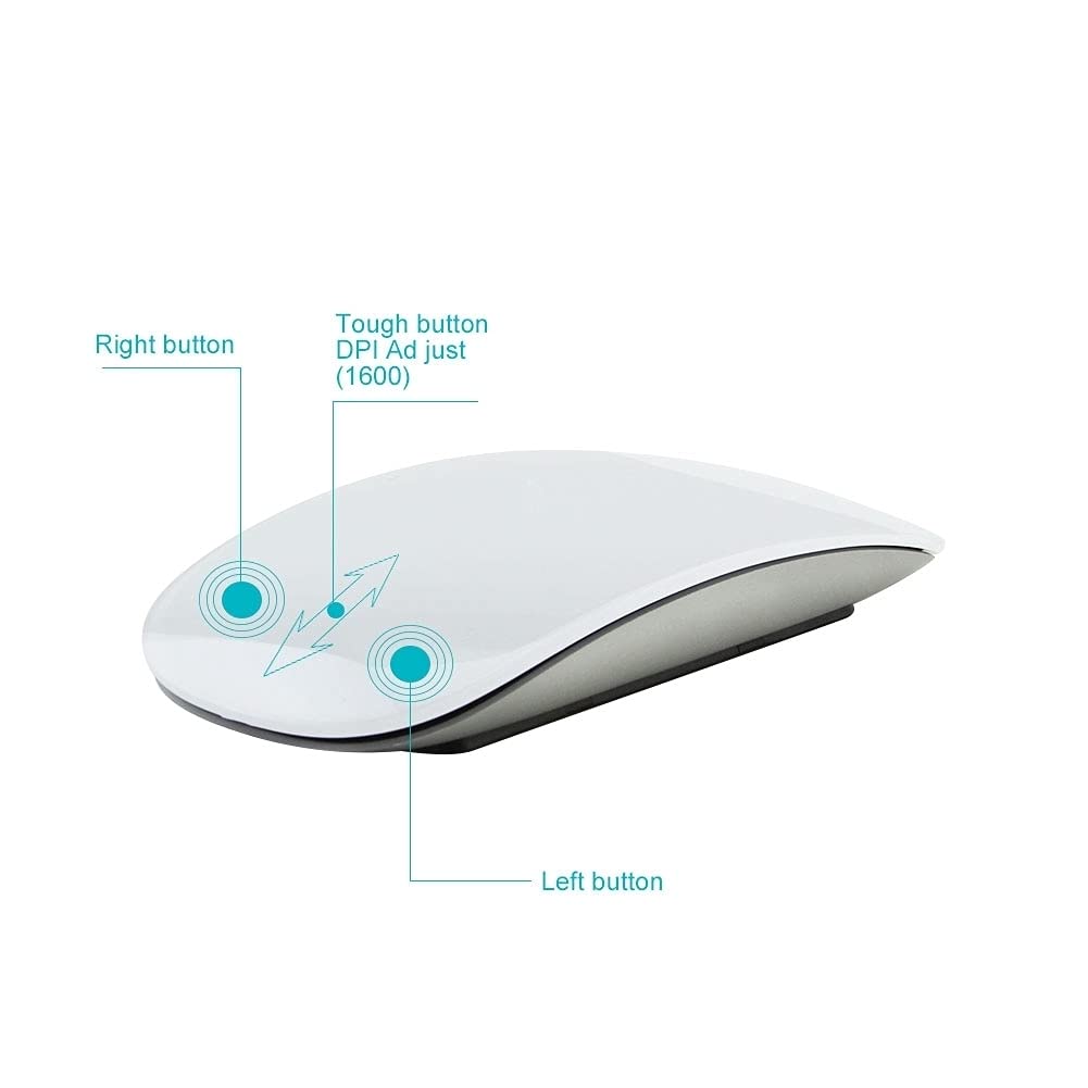 Bezprzewodowa mysz Bluetooth ergonomiczna ultracienka optyczna do ponownego ładowania mysz 1600 DPI