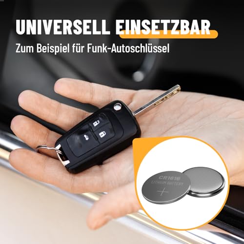 ABSINA 5X CR1616 3V Lithium Knopfzelle - Batterie CR 1616 auslaufsicher & Lange Haltbarkeit - CR1616 Batterie 2
