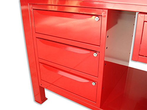 Sogi BANCO DA LAVORO 2 mt. PIANO ACCIAIO + 2