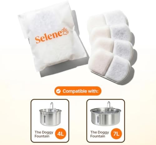 Selene Replacement Filter for Plug-in Dog Water Fountain, 4 Filters Pack | Triple Filtration | Compatible with Selene Doggy Fountain 4L & 7L image 5