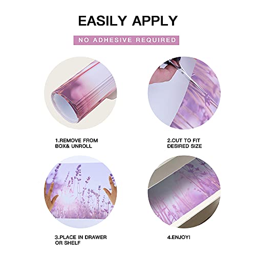 Scented Drawer Liners, 8 Sheets Lavender Non Adhesive Shelf Liners For Dresser, Drawers,Dresser Shelf, Perfect For Kitchen, Bathroom, Long-Lasting Home Fragrance, 16.53" X 22.83" (Lavender) #TOP2