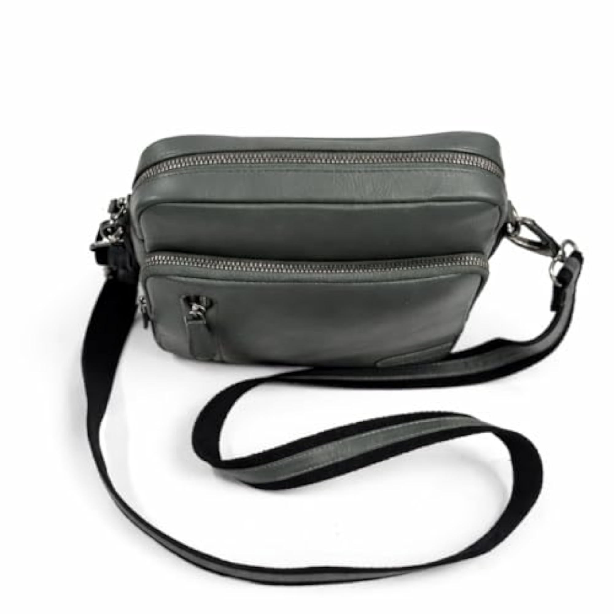 Men’s Genuine Leather Crossbody Bag, Black