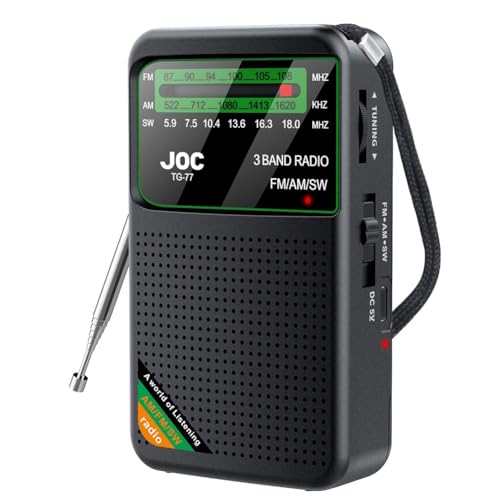 Portable Radio FM AM SW Battery Operated Best Reception Portable Speaker Radios Rechargeable With HD Display Screen 3.5 MM Earphone Jack Suitable For Indoor Outdoor And Emergency Use