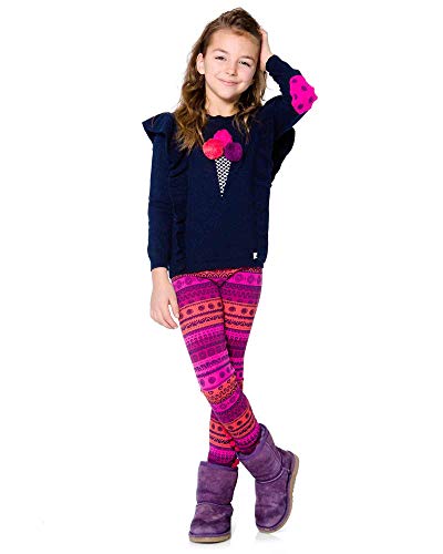 Deux par Deux Girls' Sweater with Ice-Cream Mandala Therapy, Sizes 5-122