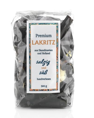 500g Premium Lakritzmischung. Handverlesene Lakritz-Spezialitäten aus Skandinavien und Holland, süße und salzige Mischung. Als Geschenk oder zum selbst genießen