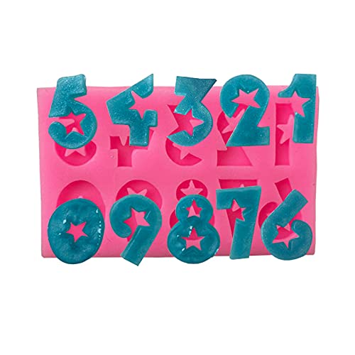 JQS 0-9 Small Number Silicone Chocolate Mold DIY Baking Mold Cake Mold Food Grade Silicone Mold Candy Mold