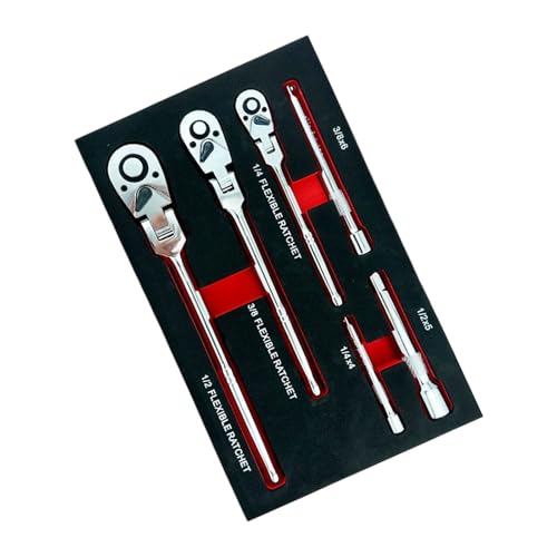 Clés à cliquet professionnelles à tête rotative et extensions - 5