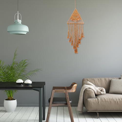 Macramé de pared triangular Levemolo de estructura firme para un adorno duradero 8