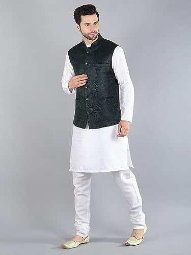 Image of Uri and MacKenzie Men's Silk Blend Kurta Pajama with Designer Ethnic Nehru Jacket /Modi Jacket