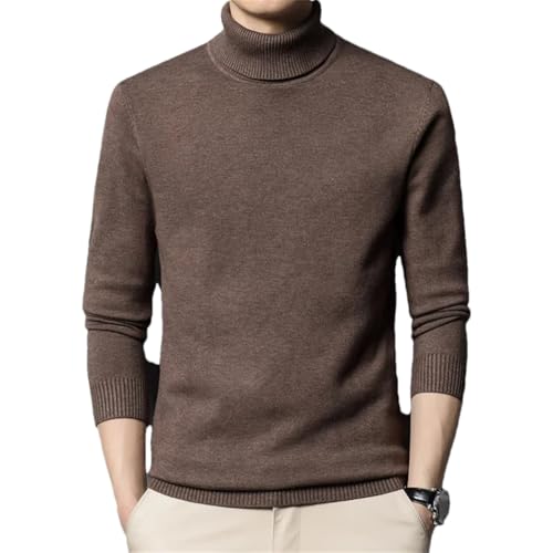 Men's Winter Turtleneck Wool Sweater Solid Knit Tight Warm Casual Bottom Pullover Top