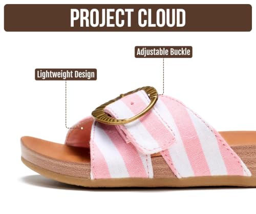 Image of Project Cloud Girls Sandals - Adjustable Buckle Girls Slides with Plush and Soft Insole Kids Sandals - Non-Slip and Lightweight Slides for Kids