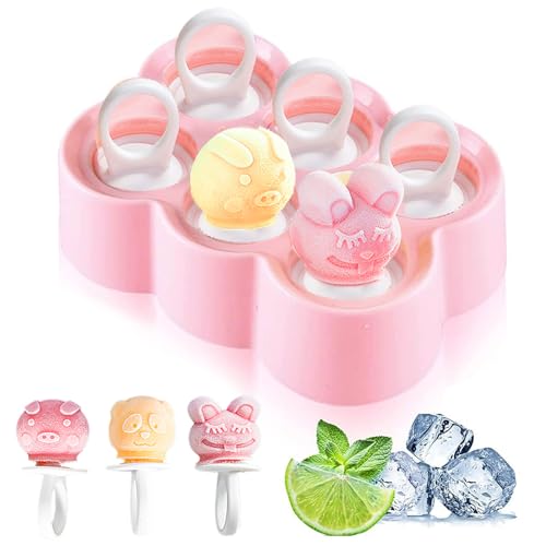Eisformen Kinder, 6 Eisform Eis am Stiel, Eisformen Silikon, Mini Eisförmchen Stieleisformer, Klein Popsicle Formen, Mini Eisform, Eis zum Selber Machen Formen