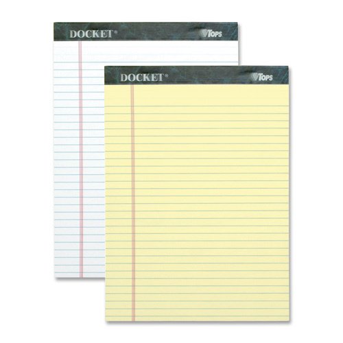 Docket Ruled Perforated Pads, Legal Rule/Size, White, 12 50-Sheet Pads/Pack