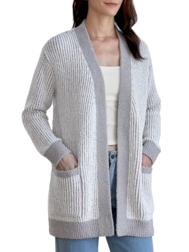 Image of Snuggle Sac Cardigan Sweaters for Women with Pocket Trendy Casual Long Sleeve Tops Open Front Fall Winter Coats