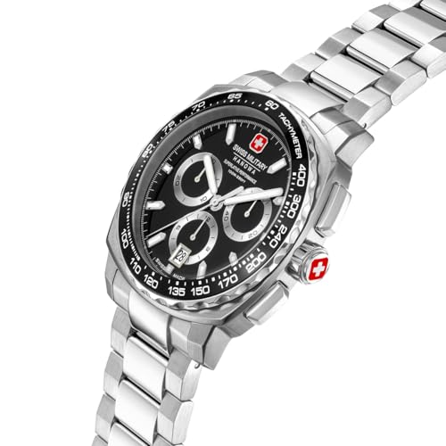 Image of SWISS MILITARY HANOWA Speedwell Grey Round Dial Comes with Swiss Made Chronograph Watch for Men's | SMWGI0006802