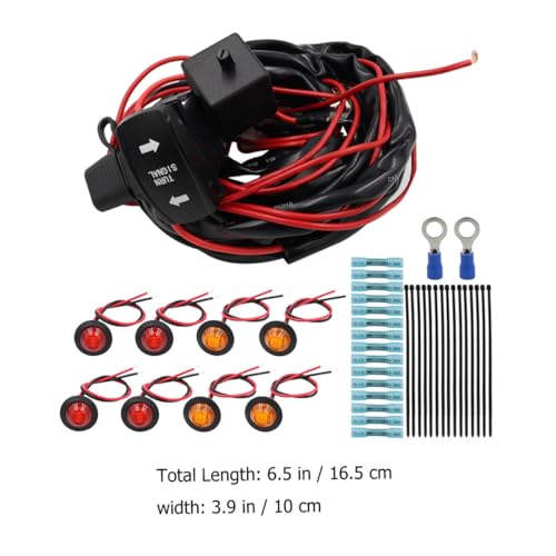 Kit clignotant UTV/ATV avec interrupteur bascule vertical vert et 8 feux ambrés