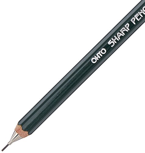 Ohto Mechanical Wood Pencil Type Mini Sharp With Eraser & Clip 0.5Mm, Green Body (Aps-350Es-Green) #TOP1