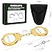 Yoghourds Double Lock Handcuffs, Adjustable Heavy Duty Steel Wrist Cuffs with 2 Keys & Handcuffs Holster in Police Edition Professional Grade - Gold Plating