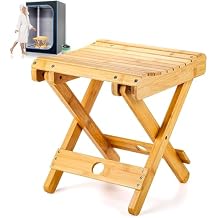 Bamboo Sauna Chair, Portable Steam Sauna Chair Indoor, Steam Sauna Seat, Great for Portable Sauna Box for Home, Steam Sauna Accessories. Outdoor Camping Fishing Beach Chair