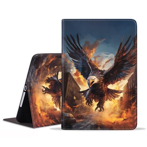 stmedazm Case for iPad Air 13 Inch M4/M3/M2 (2026/2025/2024)/ iPad Pro 12.9 Inch (2022/2021/2020/2018), Premium PU Leather Folding Stand Cover with Auto Wake/Sleep - Bald Eagle