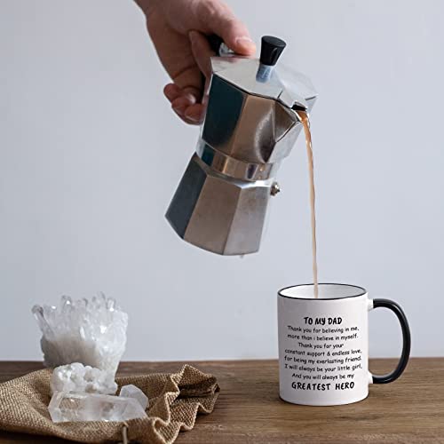 Yhrjwn - Gifts For Dad From Daughter - To My Dad Coffee Mug - Fathers Day Gift From Daughter - Novelty Dad Gifts Cup For Christmas Birthday 11 Oz White #TOP2
