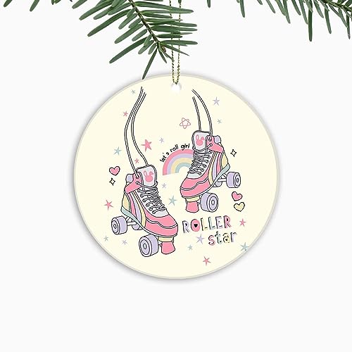 Roller Skate Ornaments for Christmas Tree?Xmas Decorations?Cute Funny Ceramic Ornaments