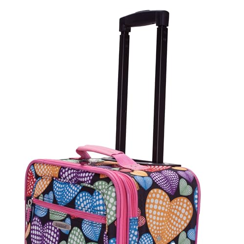 Image of Rockland Fashion Softside 2 Piece Luggage Set, Expandable, (14 inch Tote /19 inch Upright), New Heart