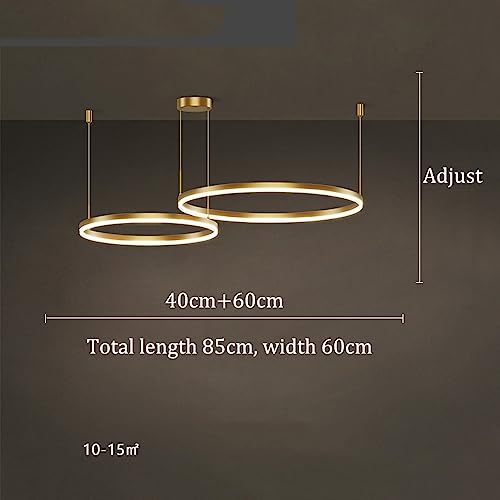 Lustre LED 4 anneaux or antique : l'éclairage modulable du salon - 6