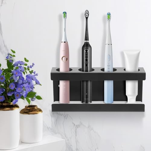 YUFFQOPC Zahnbürstenhalter Schwarz, Elektrische Zahnbürste Halter mit 4...