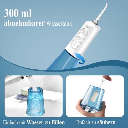 SURFOU Munddusche Kabellos Water Flosser for Teeth, Elektrische Zahnzwischenraumreiniger Oral Irrigator Zahndusche Wasser Zahnreiniger, Elektrisch Zahnseide Wasserflosser für Zähne – Bild 6