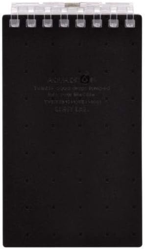 N1661-24 Open Ring Notebook, Twist Ring Notebook, Memo Size, 8 Holes, Black