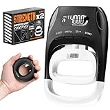 Grip Strength Tester & Trainer 2-in-1 Combo Set-Digital Hand Dynamometer with LCD Display, Max 400lb/180kg Capacity, Resistance Ring with Ergonomic Design for Sports, Gym, Home & Rehab