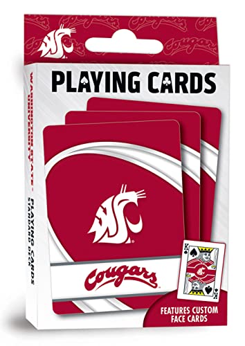 Image of MasterPieces Family Games - NCAA Washington State Cougars Playing Cards - Officially Licensed Playing Card Deck for Adults, Kids, and Family
