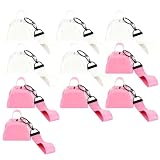 10 Pcs 3-Inch Cowbells Set with Wrist Straps, 5 White and 5 Pink Plastic Loud Noise Makers, Cow Bell for Sporting Events, Parties, and Festive Celebrations