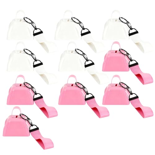 Cloche de vache plastique léger avec dragonnes de sécurité bicolore pour célébration
