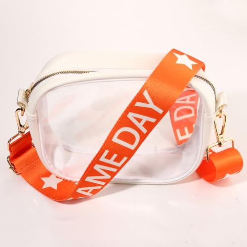 Image of Game Day Purse Strap Replacement Crossbody Wide Shoulder Strap Star Football Strap for Stadium Approved Clear Bag