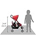 Hushlily® Tandem Double Doll Stroller with Adjustable Canopy & Basket, Foldable, with Smooth Rolling Wheels (Red & Blue)