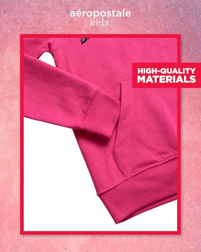 AEROPOSTALE Girls' Sweatsuit Set - 3 Piece Cozy Fleece Pullover Hoodie, Jogger Pants, and Graphic Tee for Girls (Sizes: 7-16)4