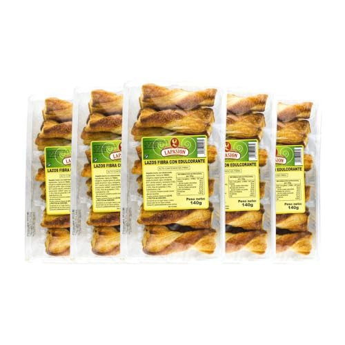 Lazos fibra sin azúcar Lapasion 140 g pack de 5