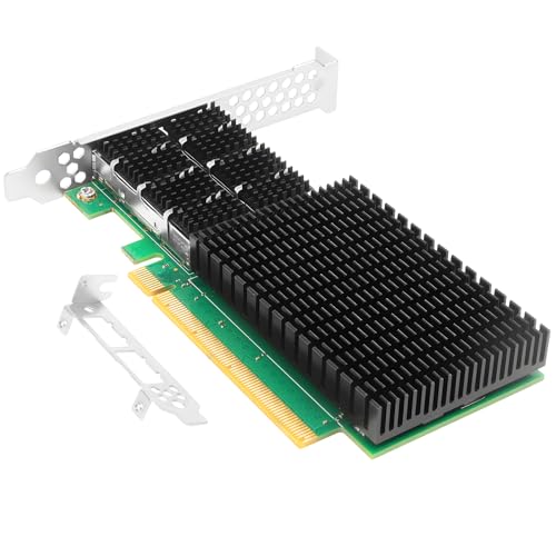 Image of Vogzone 100GbE NIC Card for Mellanox MCX516A-CCAT, PCIe 3.0 x16 100Gb Ethernet NIC with Mellanox ConnectX-5 En Chipset, Dual QSFP28 Network Card Support RDMA