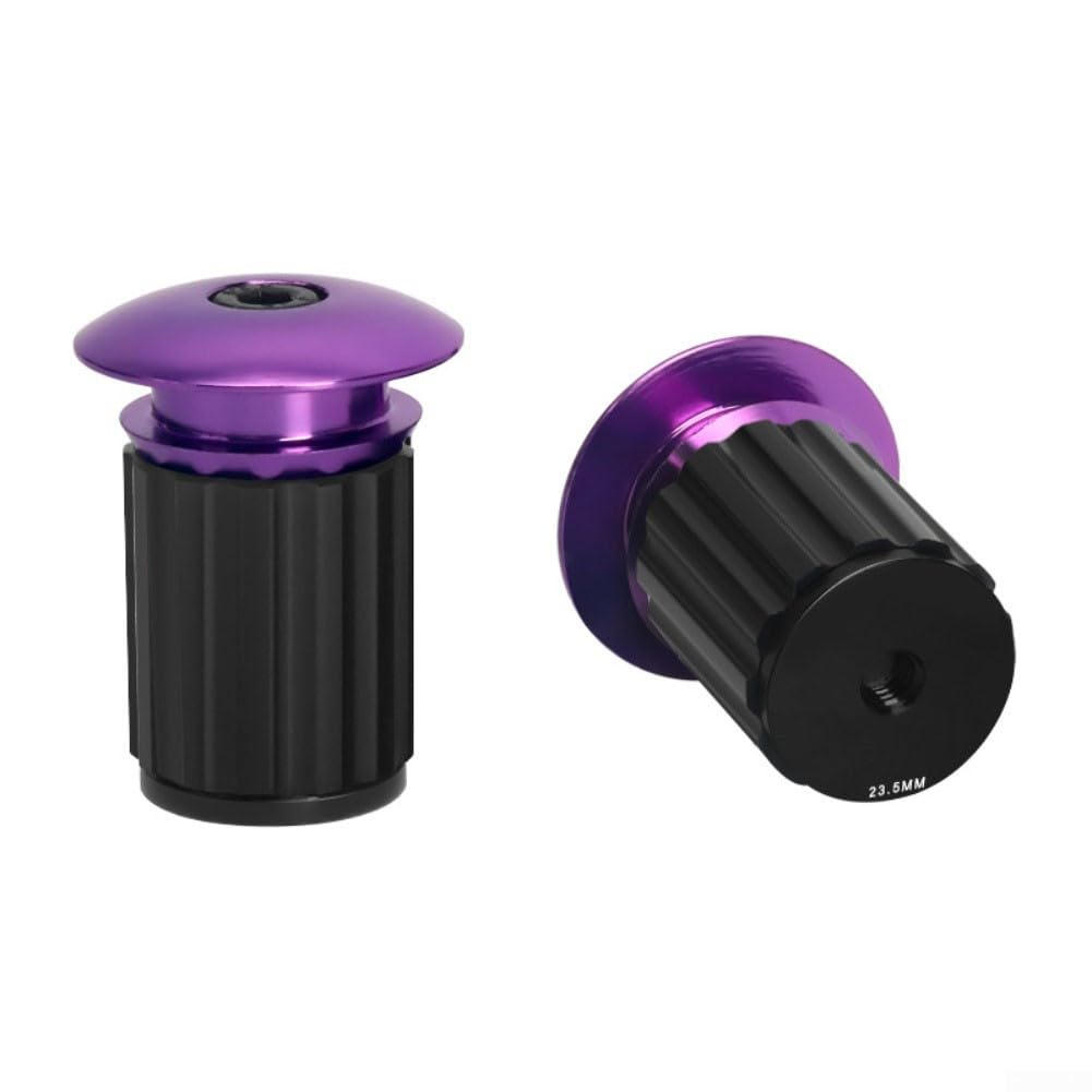 ZWEquipint Aluminum Alloy Bicycle Handlebar End Cap For Mountain Bike And Road Cycling, Lightweight Handle Bar Grips Cap With Easy Installation(Purple)